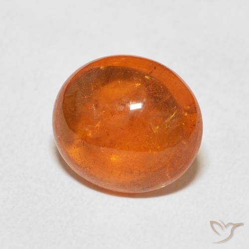 Granada espessartita âmbar laranja Natural 5.54ct, oval, Transparente