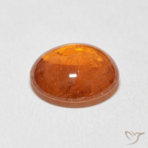 Granada espessartita âmbar laranja Natural 5.54ct, oval, Transparente
