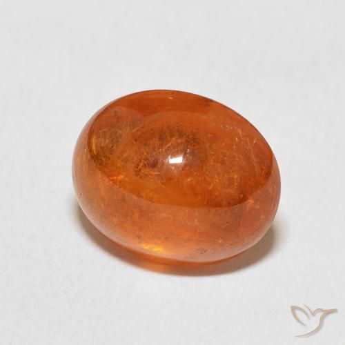 Granada espessartita laranja avermelhado Natural 5.83ct, oval, Transparente