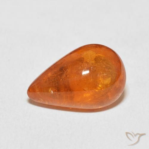 6.49ct Natural laranja avermelhado Granada espessartita, Formato de pêra, Transparente