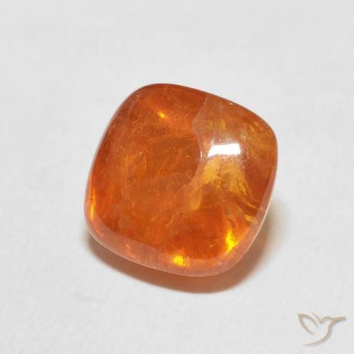 Granada espessartita Laranja Médio Natural 6.01ct, Almofada, Transparente