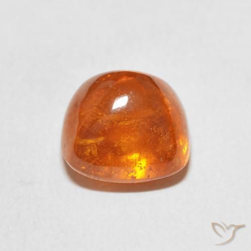 Granada espessartita Laranja Médio Natural 6.01ct, Almofada, Transparente