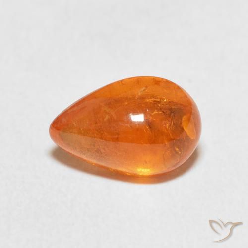 3.02ct Natural âmbar laranja Granada espessartita, Formato de pêra, Transparente