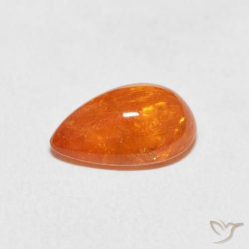 Granada espessartita âmbar laranja Natural 3.02ct, Formato de pêra, Transparente
