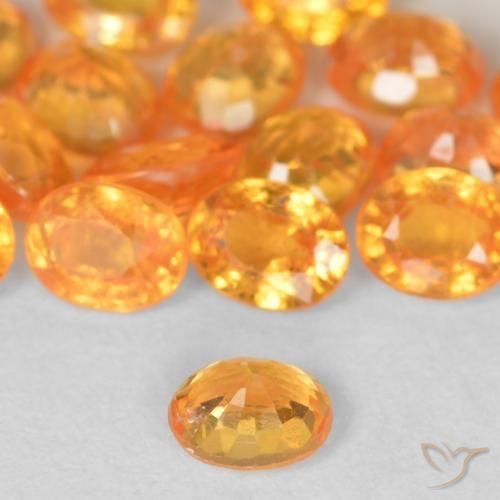 Granada espessartita laranja natural 0,27ct, corte oval, VS