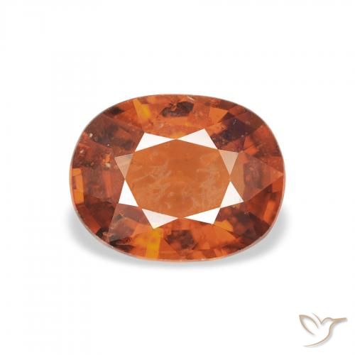 1.44ct Medium Dark-Orange Granada espessartita, oval, VS-SI