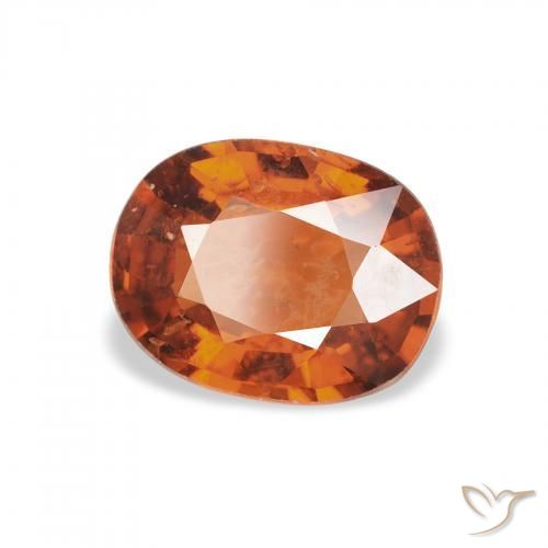 Granada espessartita Medium Dark-Orange Natural 1.44ct, oval, VS-SI