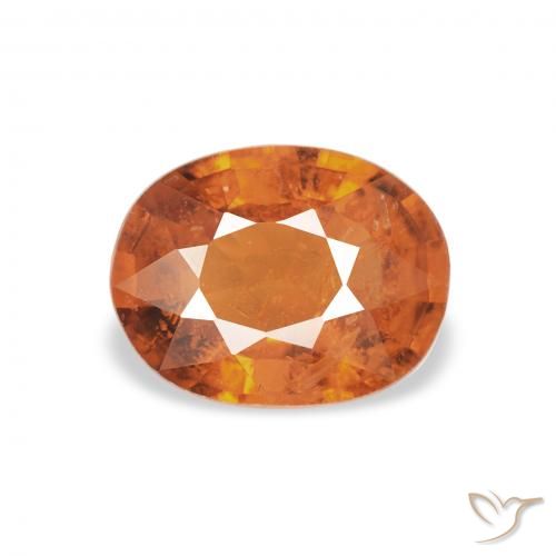 1.04ct Natural Medium Dark-Orange Granada espessartita, oval, VS-SI