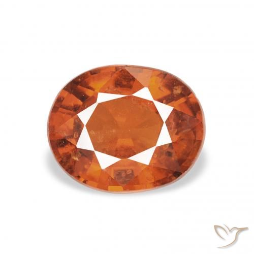 1.28ct Natural Medium Dark-Orange Granada espessartita, oval, VS-SI