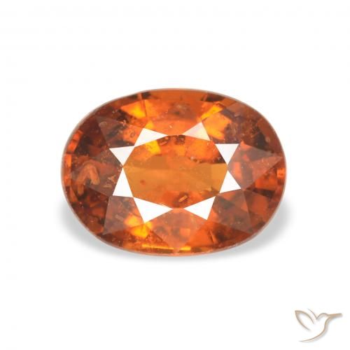 1.32ct Natural Laranja Profundo Granada espessartita, oval, VS-SI