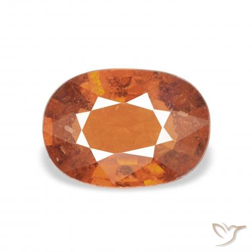 1.34ct Natural Medium Dark-Orange Granada espessartita, oval, VS-SI