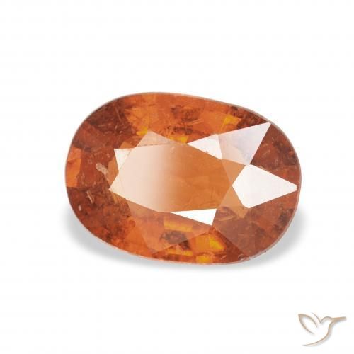 Granada espessartita Medium Dark-Orange Natural 1.34ct, oval, VS-SI