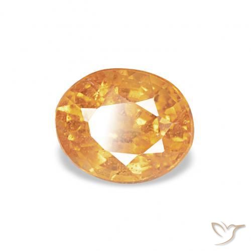 Granada espessartita Laranja Médio Natural 0.63ct, oval, VS