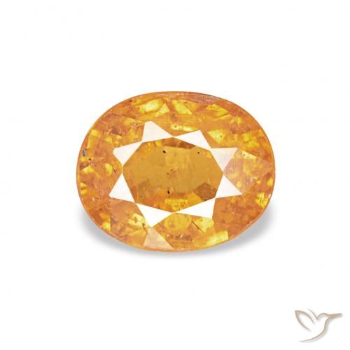 0.61ct Laranja-Ouro Granada espessartita, oval, VS-SI
