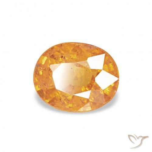 Granada espessartita Laranja-Ouro Natural 0.61ct, oval, VS-SI