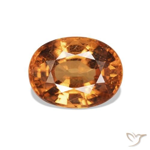 Granada espessartita Medium Dark-Orange Natural 2.07ct, oval, VVS-VS