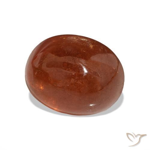 Granada espessartita Vermelho Laranja Escuro Natural 7.77ct, Corte Oval, Translúcido