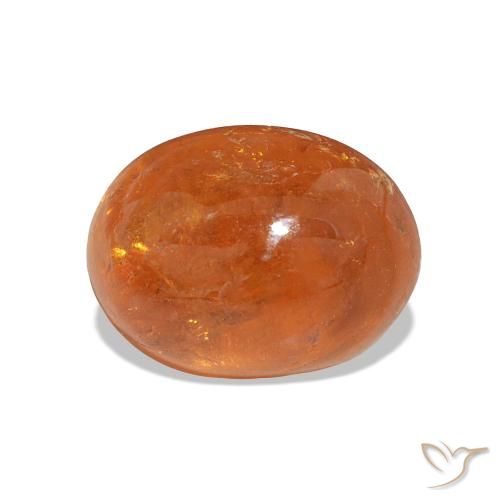 Granada espessartita laranja natural 4,40ct, corte oval, transparente