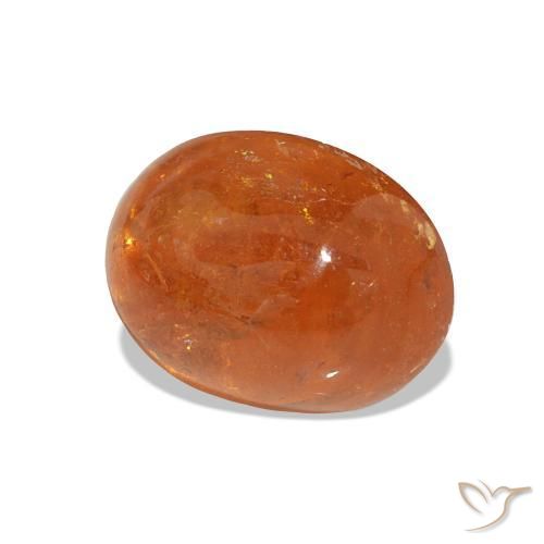 Granada espessartita laranja natural 4,40ct, corte oval, transparente