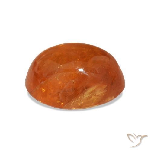 Granada espessartita laranja natural 4,40ct, corte oval, transparente