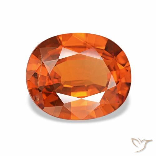 Granada espessartita laranja natural 2,13ct, corte oval, VS