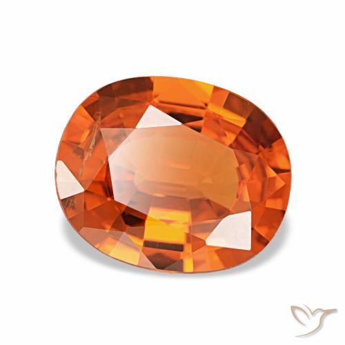 Granada espessartita laranja natural 2,13ct, corte oval, VS