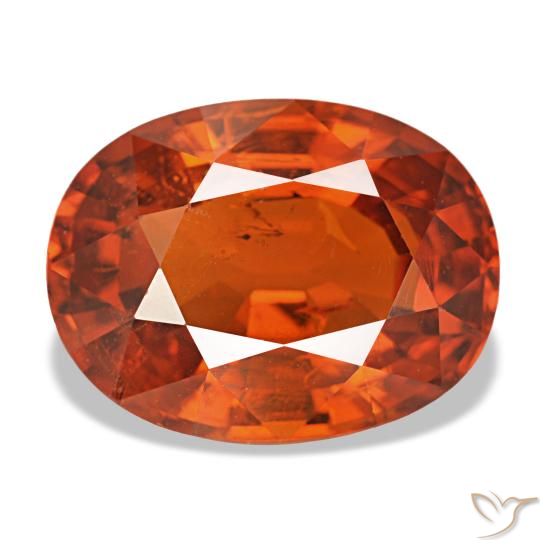 Granada espessartita laranja natural 4,65ct, corte oval, VS