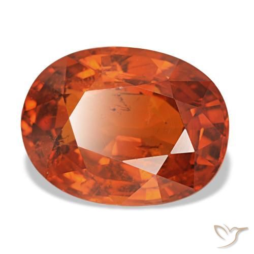 Granada espessartita laranja natural 4,65ct, corte oval, VS