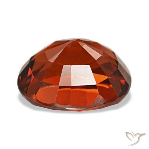 Granada espessartita vermelho natural 4,35ct, corte oval, VVS-VS