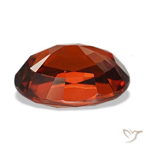 Granada espessartita vermelho natural 4,66ct, corte oval, VS