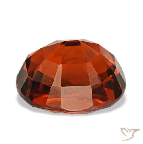 Granada espessartita vermelho natural 3,89ct, corte oval, VS