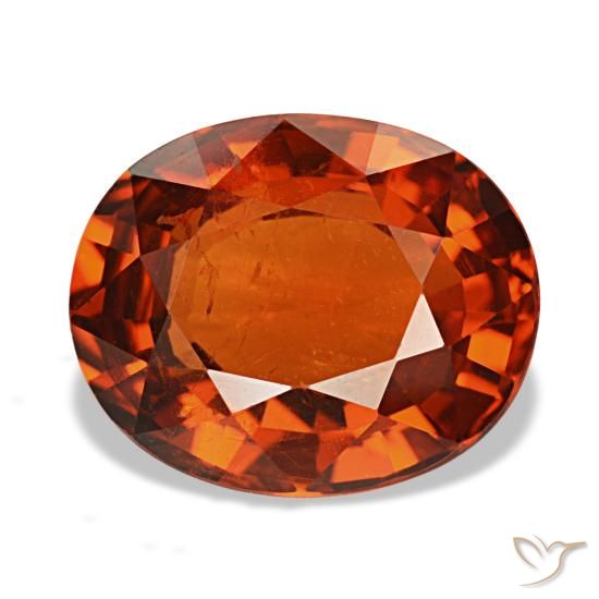 3.55ct vermelho granada espessartita, oval, VS