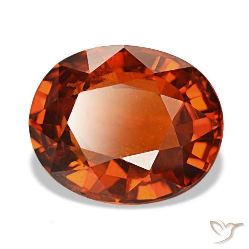 Granada espessartita vermelho natural 3,55ct, corte oval, VS