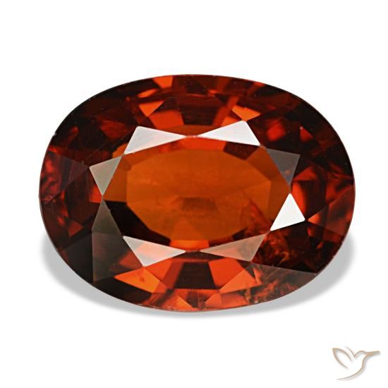 Granada espessartita vermelho natural 4,00ct, corte oval, VS