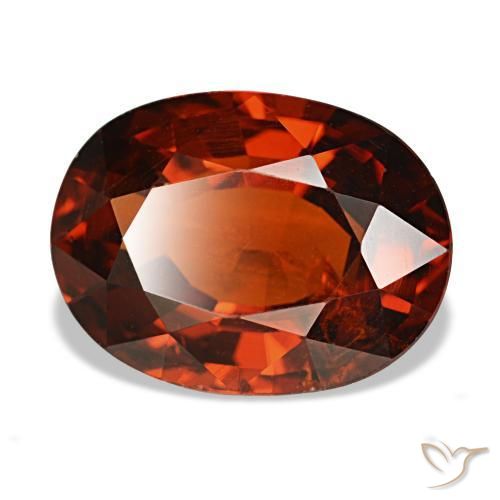 Granada espessartita vermelho natural 4,00ct, corte oval, VS