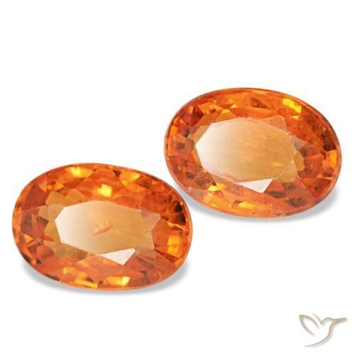 Pedras preciosas de granada espessartita laranja natural de 1,43 ct, corte oval, VS-SI