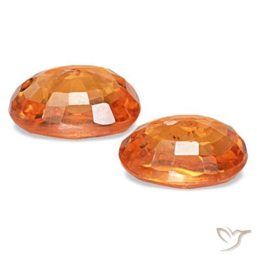 Pedras preciosas de granada espessartita laranja natural de 1,43 ct, corte oval, VS-SI