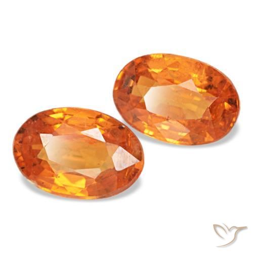 Pedras preciosas de granada espessartita laranja natural de 1,12 ct, corte oval, VS-SI
