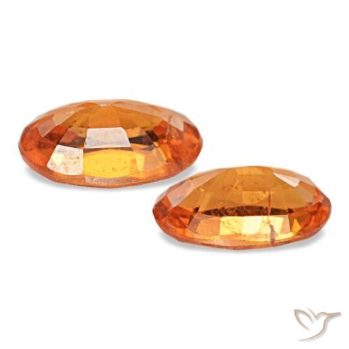 Pedras preciosas de granada espessartita laranja natural de 1,12 ct, corte oval, VS-SI