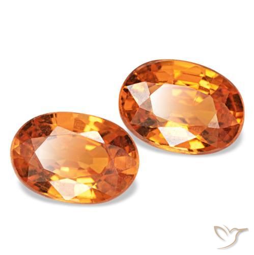 Pedras preciosas de granada espessartita laranja natural de 1,13 ct, corte oval, VS