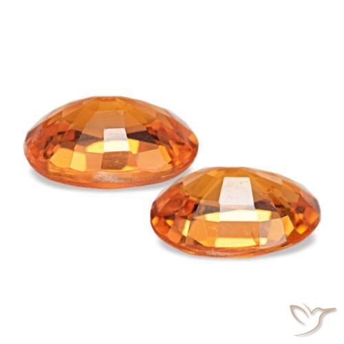 Pedras preciosas de granada espessartita laranja natural de 1,13 ct, corte oval, VS