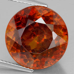Esfalerita laranja natural 16,38ct, corte redondo, SI-I1