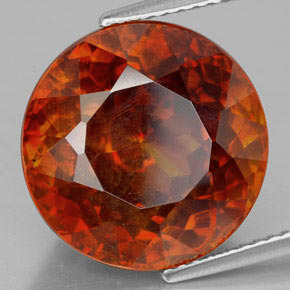 Esfalerita laranja natural 16,38ct, corte redondo, SI-I1
