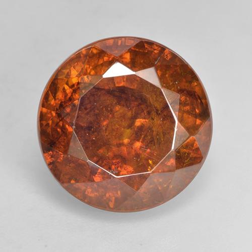 Esfalerita laranja natural 11,33ct, corte redondo, SI-I1