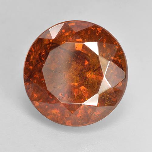 Esfalerita laranja natural 11,33ct, corte redondo, SI-I1