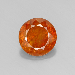 Esfalerita laranja natural 6,17ct, corte redondo, SI-I1