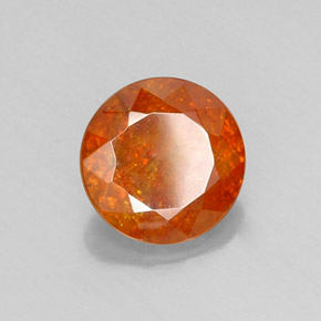 Esfalerita laranja natural 6,17ct, corte redondo, SI-I1