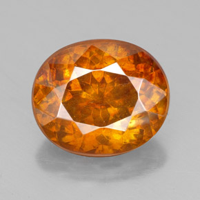 Esfalerita laranja natural 7,77ct, corte oval, SI-I1