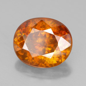 Esfalerita laranja natural 7,77ct, corte oval, SI-I1