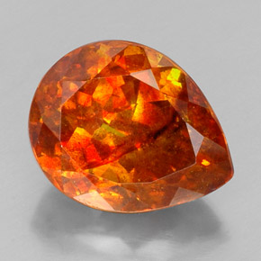 Esfalerita laranja natural 19,73ct, formato de pêra, SI